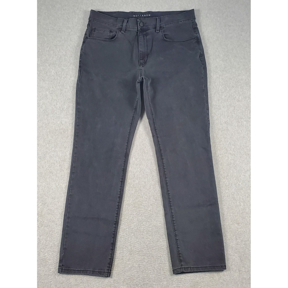 Mott & Bow Slim Stone Jeans Men's 35x30 Charcoal Black Stretch Denim Slim Fit